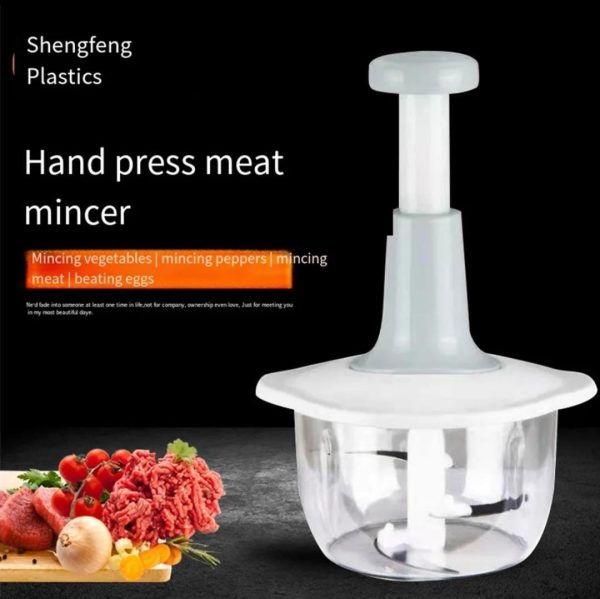 Manual Hand Push Chopper | Multi-functional Vegetable Meat Grinder, Grater, Chopper